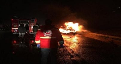 حالة اختناق نتيجة حريق في سيارة على أوتوستراد القلمون image