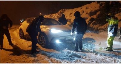 إنقاذ 4 شبان علقت سيارتهم بالثلوج في جرود بعلبك image