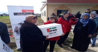 توزيع مساعدات غذائية لعائلات لبنانية في عكار مقدمة من الامارات image