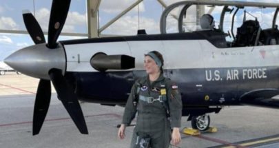 الضابط جنى صادر…. أول امرأة في الجيش تقود طائرة قتال هجومية image