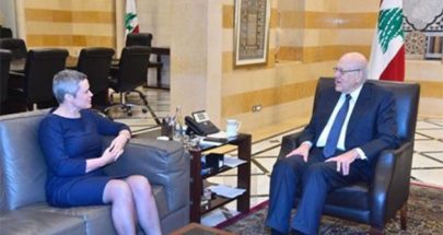 لقاء بين ميقاتي وسفيرة الاتحاد الأوروبي لدى لبنان image